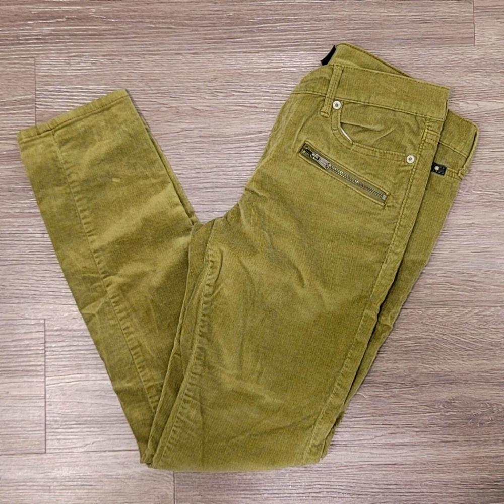 Lucky Brand Corduroy Charlie Skinny Pants, Moss Green, 6/28